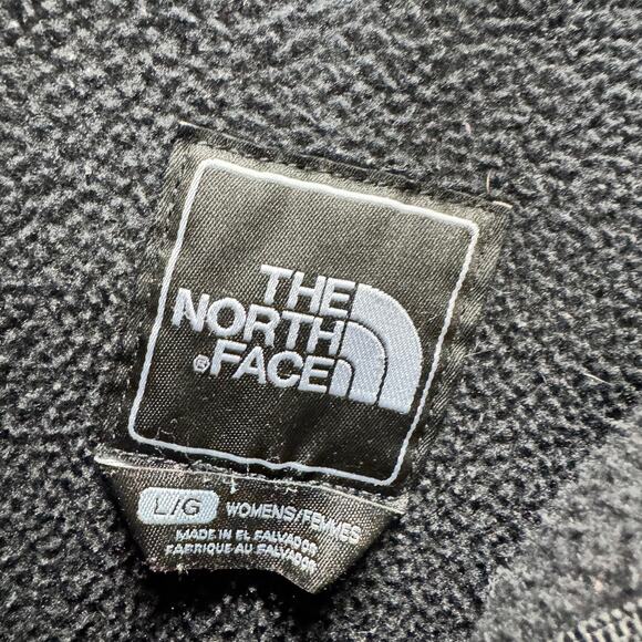 The North Face Jacket Womens Large Black Denali Fleece Hooded Polartec Full Zip - Picture 2 of 10